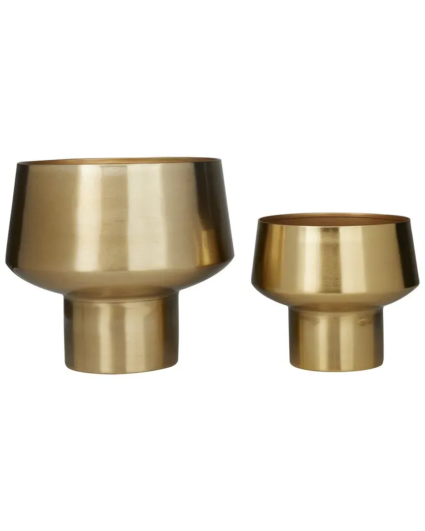 Set of 2 Glam Planters - Gold, Iron