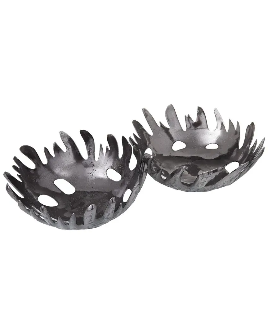 Set of 2 Large Decorative Bowls - Black, Aluminum image