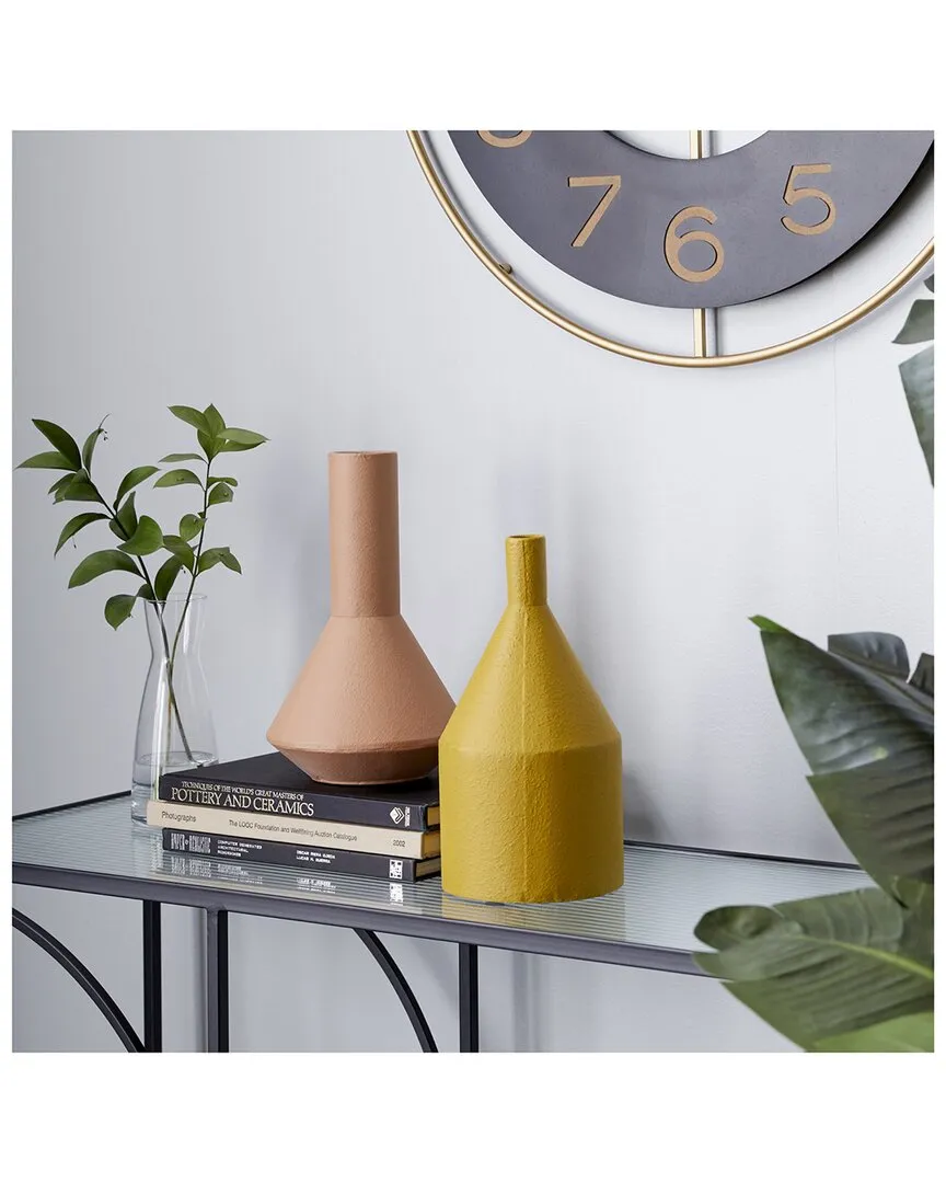 Set of 2 Metal Vases - Multi Colored image