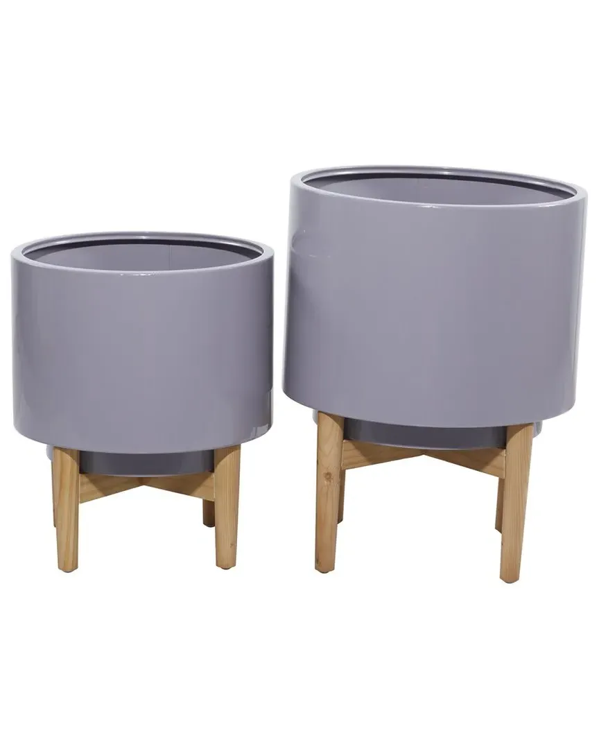 Set of 2 Planters - Grey, Iron image