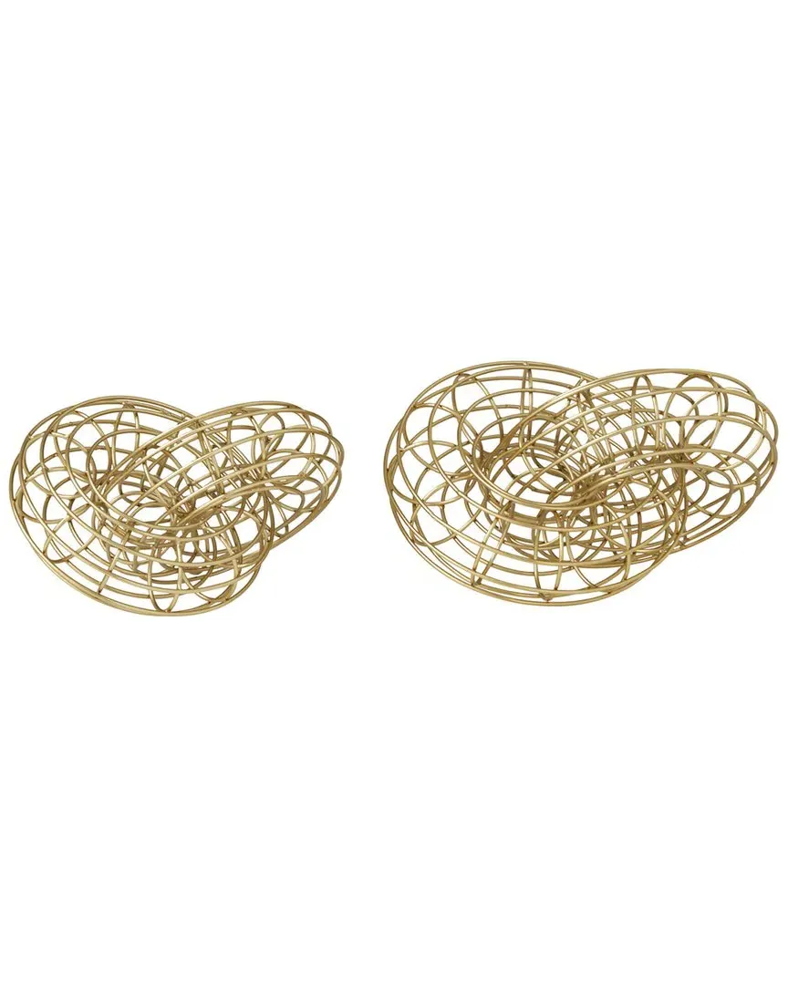 Set of 2 Sculptures - Gold, Iron
