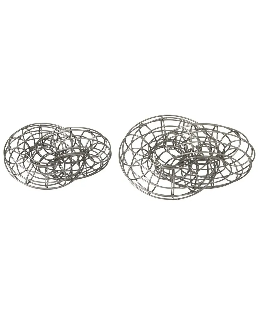 Set of 2 Sculptures - Grey, Iron