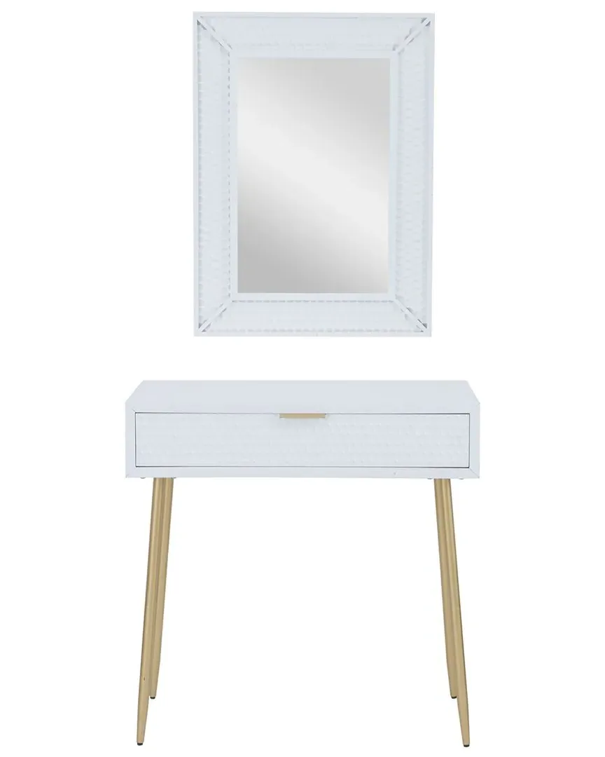 Set of 2 Single-Drawer Console Tables - White image