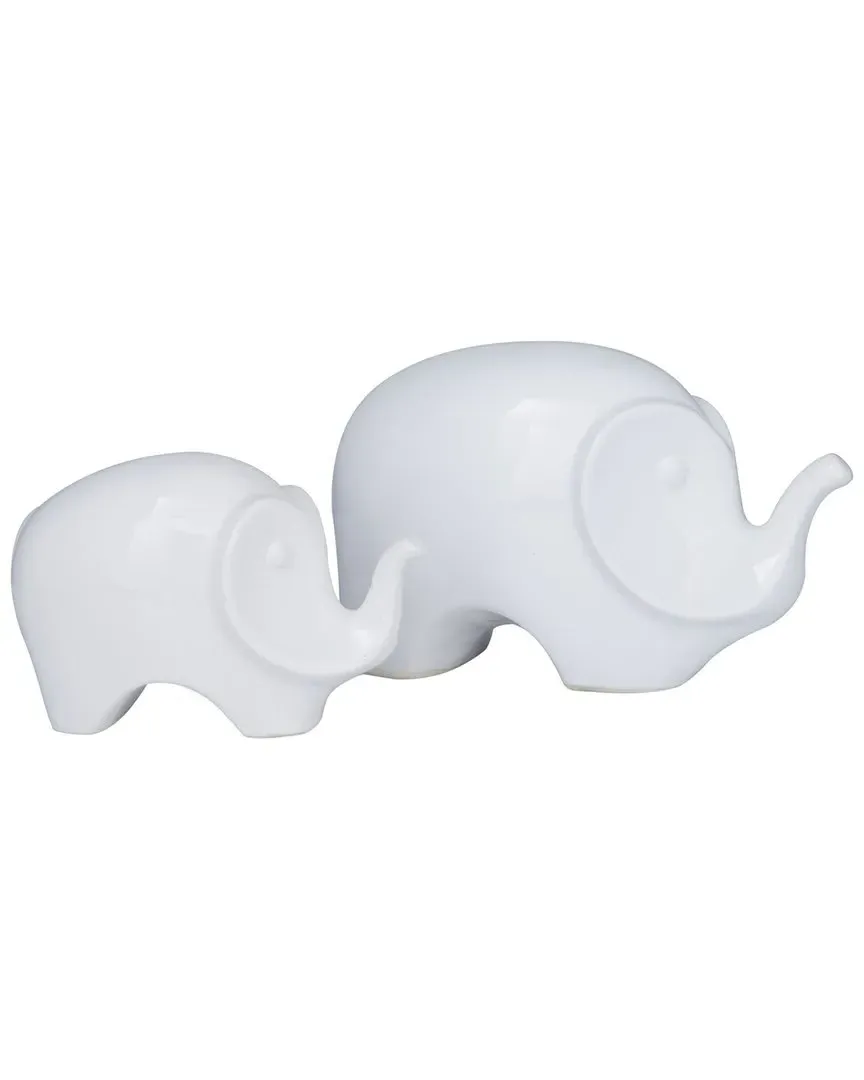 Set of 2 Stoneware Sculpture - White