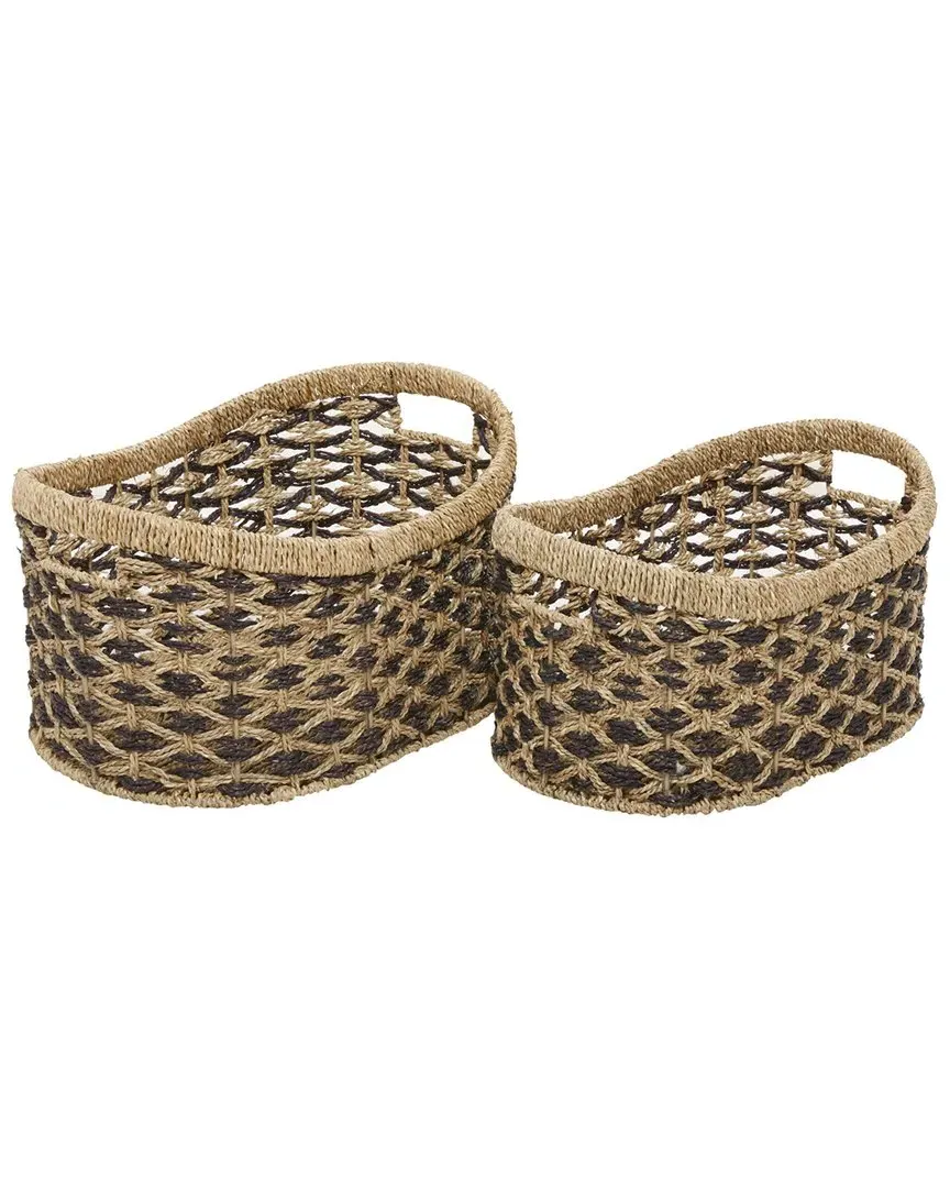 Set of 2 Storage Baskets - Brown, Sea Grass
