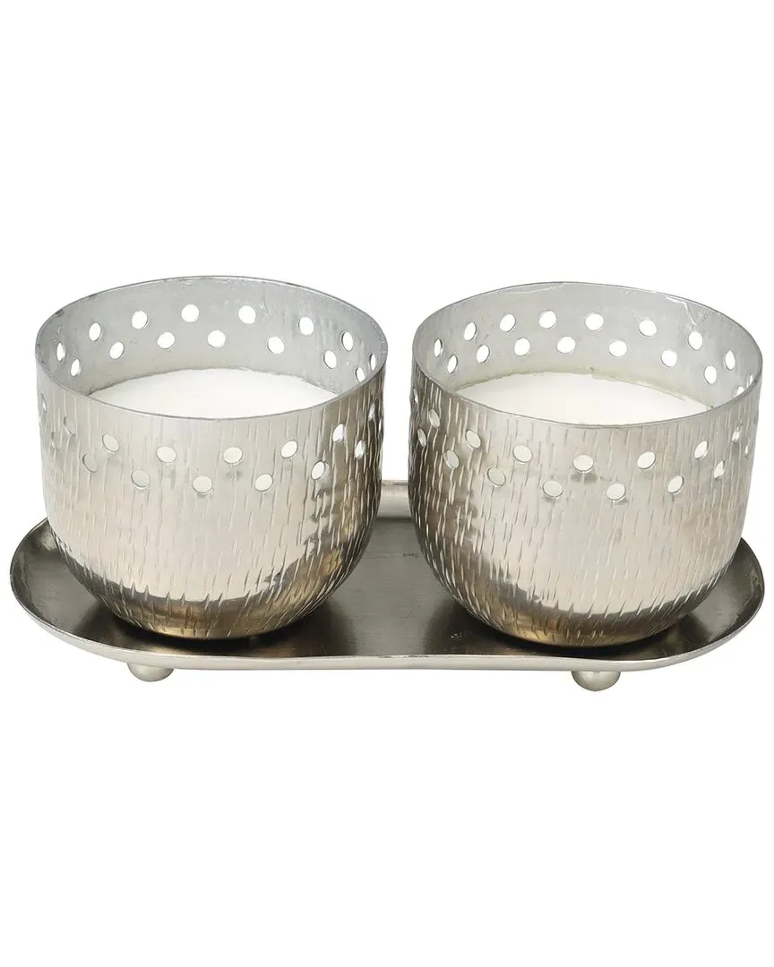 Set of 2 Vanilla Marshmallow Scented Candles - White image