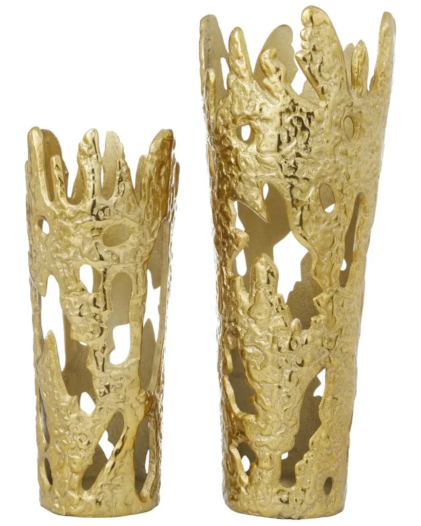 Set of 2 Vase - Gold, Aluminium