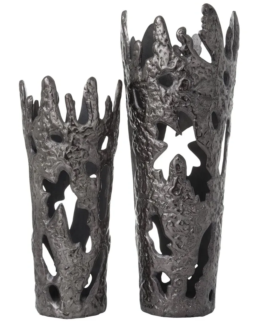 Set of 2 Vases - Black, Aluminum image