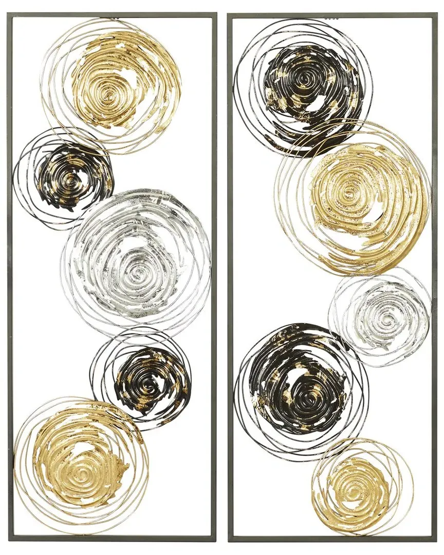 Set of 2 Wall Decor - Black, Iron