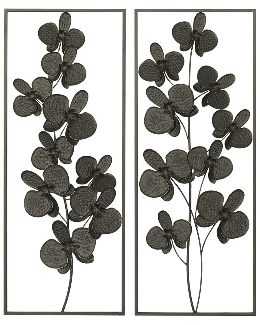 Set of 2 Wall Decor - Black, Iron