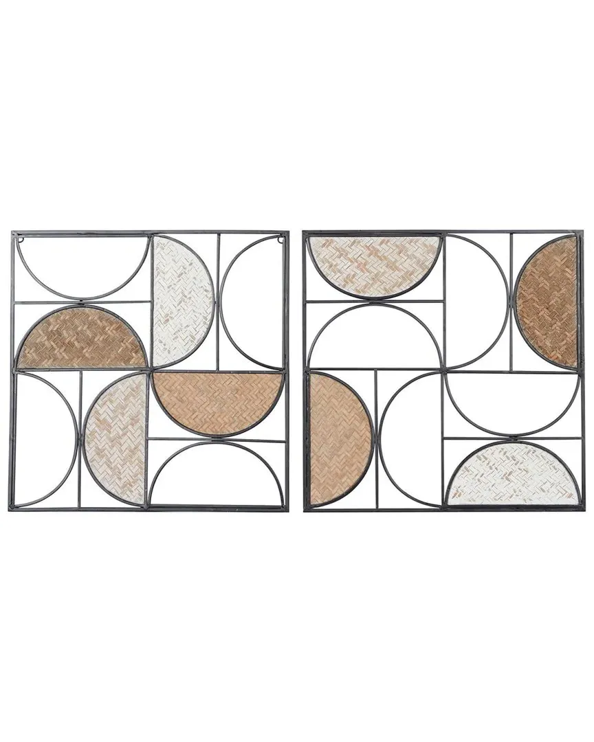 Set of 2 Wall Decor - Brown, Iron