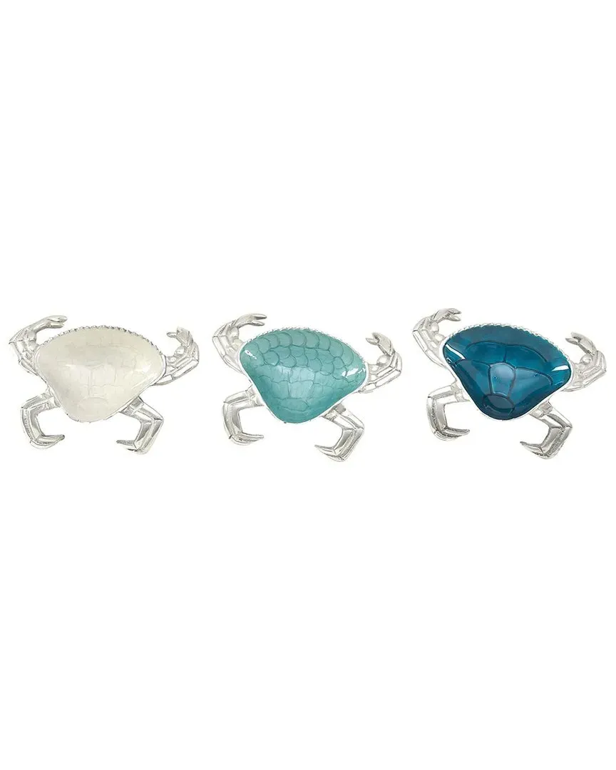 Set of 3 Crab Serving Bowls - Multicolor, Aluminum image