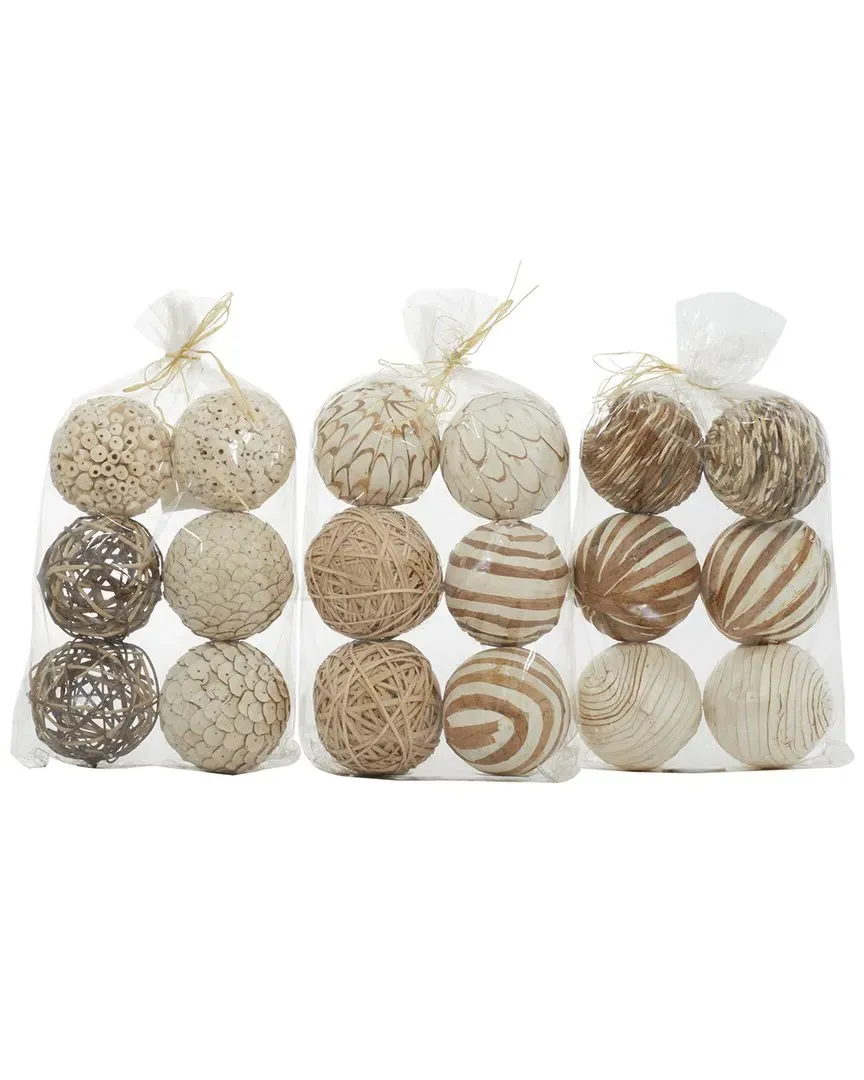 Set of 3 Decorative Orbs & Vase Filler - Mixed, Dried Plant image