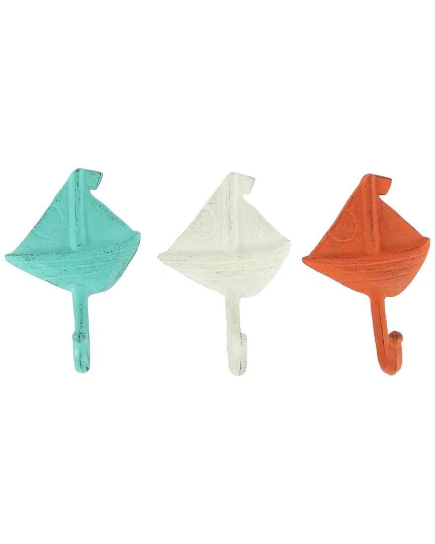 Set of 3 Sailboat Hooks - Iron image