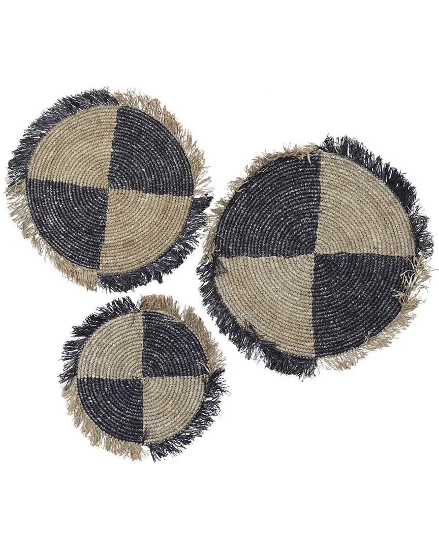 Set of 3 Wall Decor - Brown, Plant Fiber