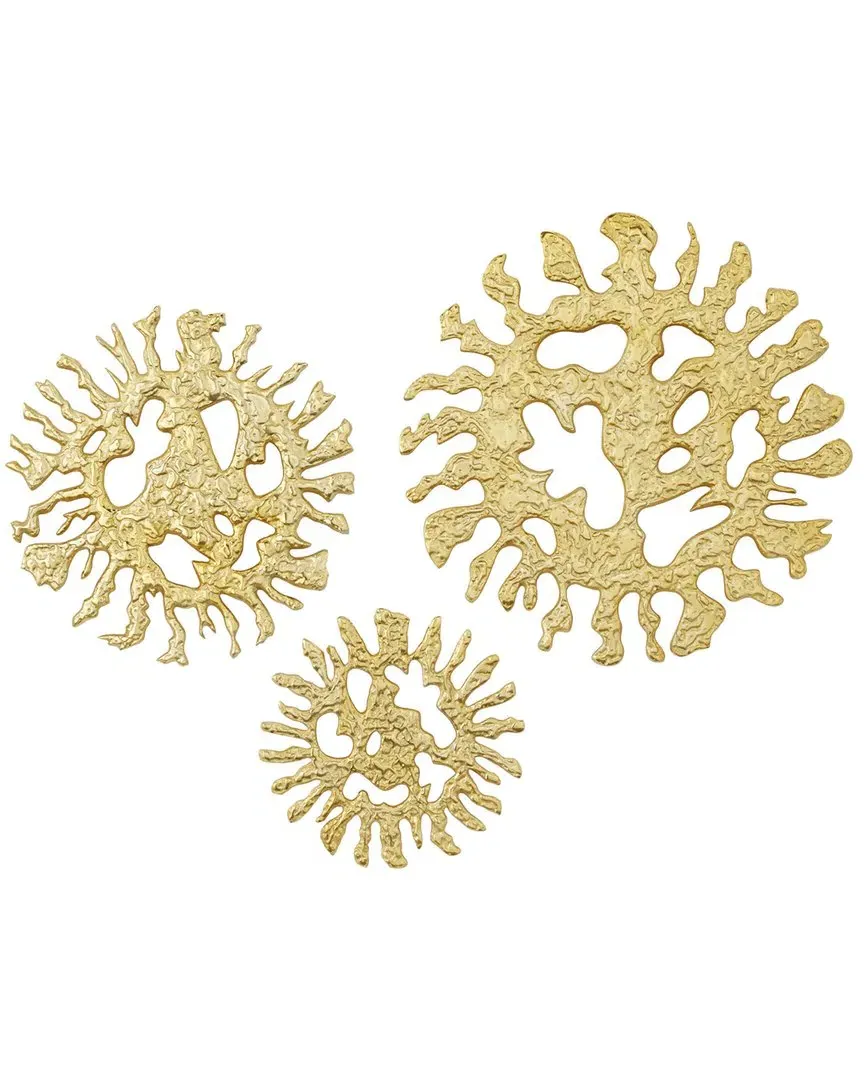 Set of 3 Wall Decor - Gold image