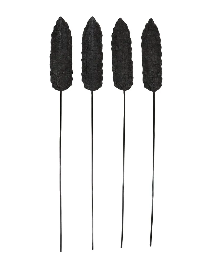 Set of 4 Bamboo Dried Plant - Black