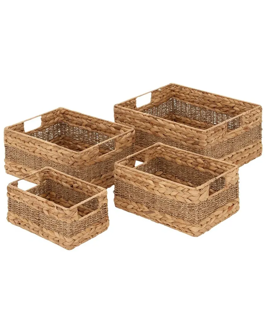 Set of 4 Nesting Storage Baskets - Natural Seagrass image