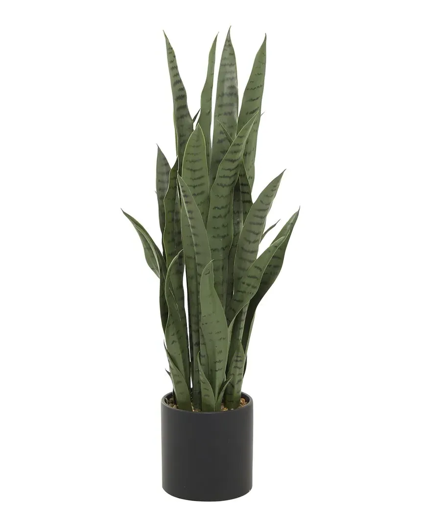 Snake Faux Foliage Artificial Plant - Green, Porcelain