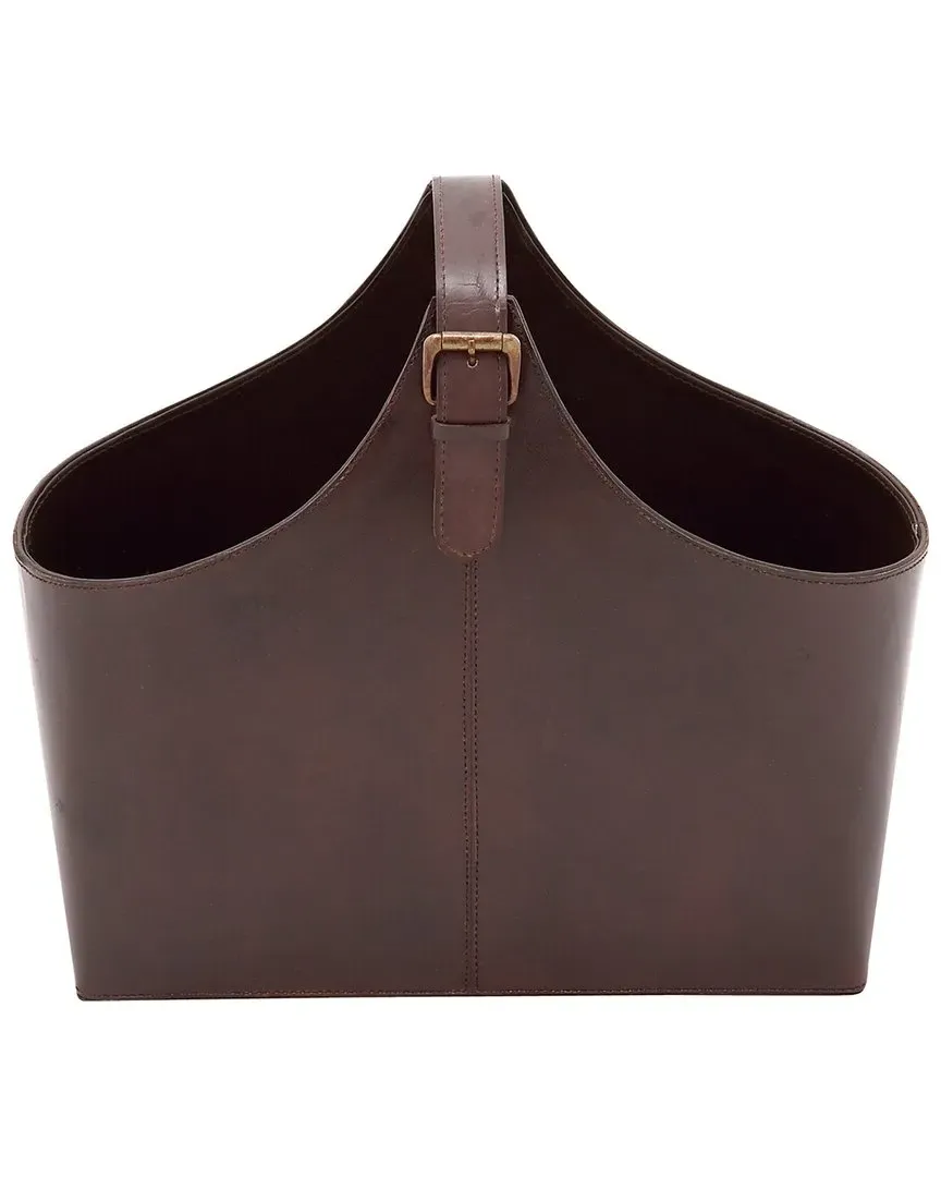Solid Leather Magazine Holder - Dark Brown image