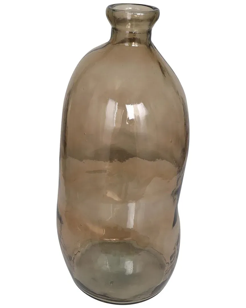 Spanish Bottle Decorative Vase - Brown, Recycled Glass