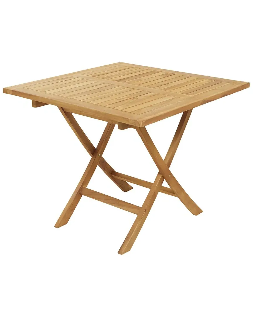 Square Teak Wood Outdoor Dining Table - Brown