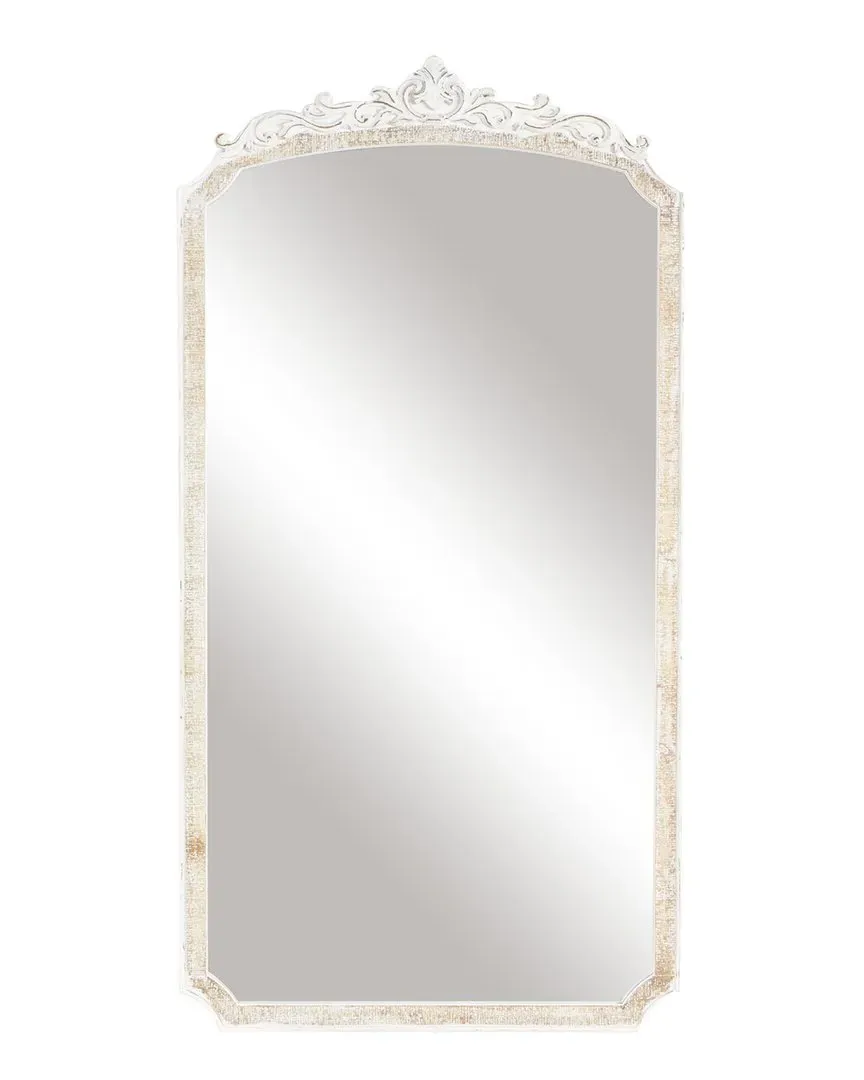 Tall Arched Scroll Wall Mirror - Cream image