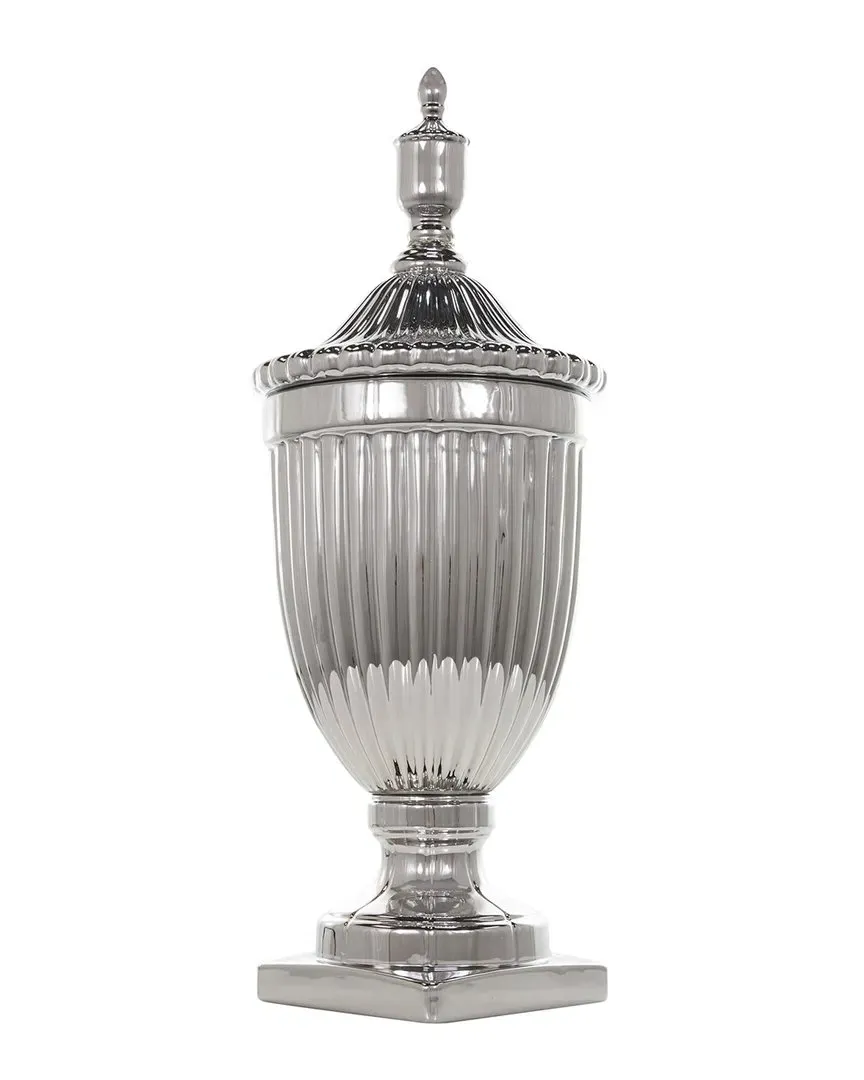 Tall Ceramic Decorative Jar - Silver image