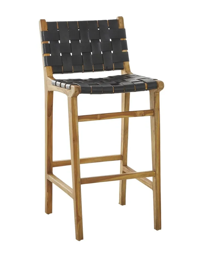 Teak Wood Bar Stool - Black