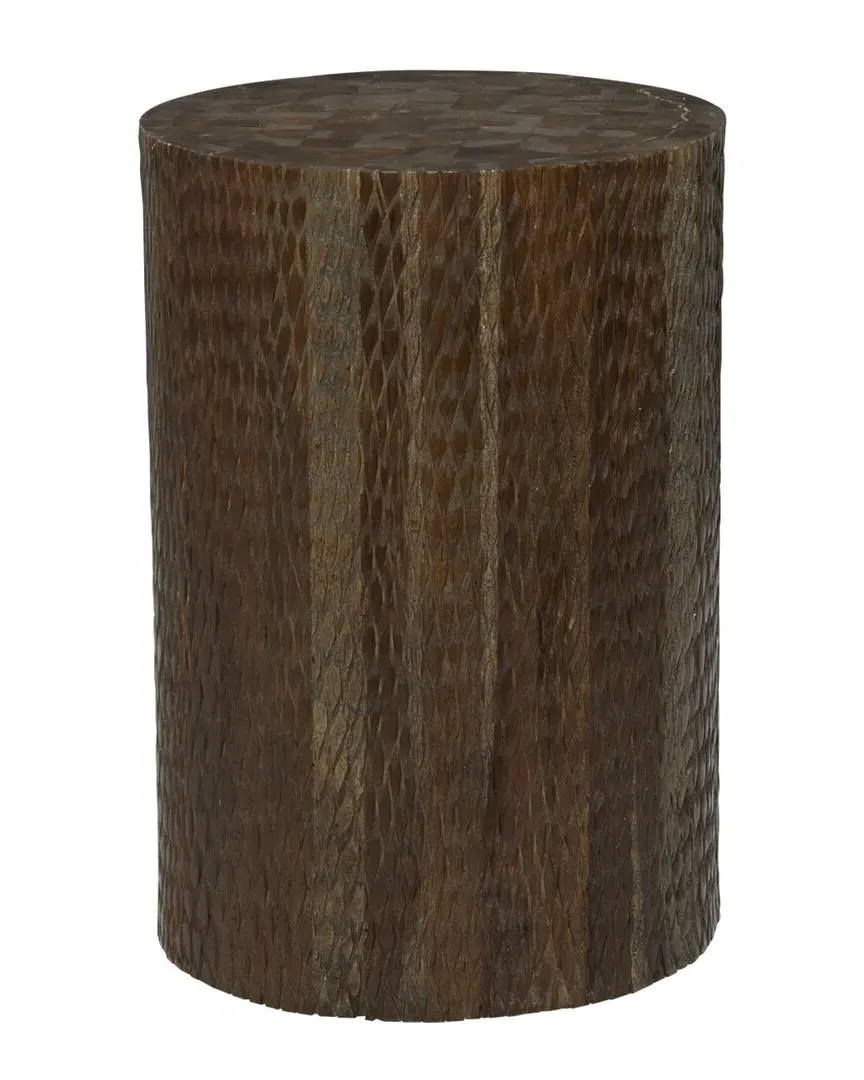 Teak Wood Coastal Stool - Brown image