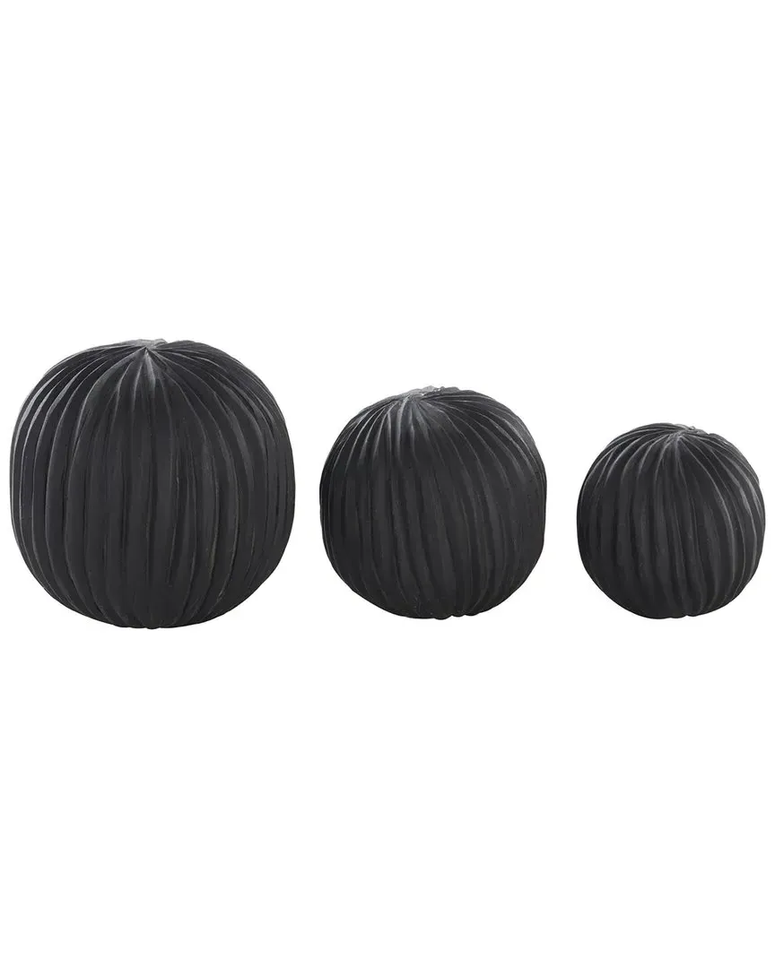Teak Wood Orbs & Vase Filler Set - Black image