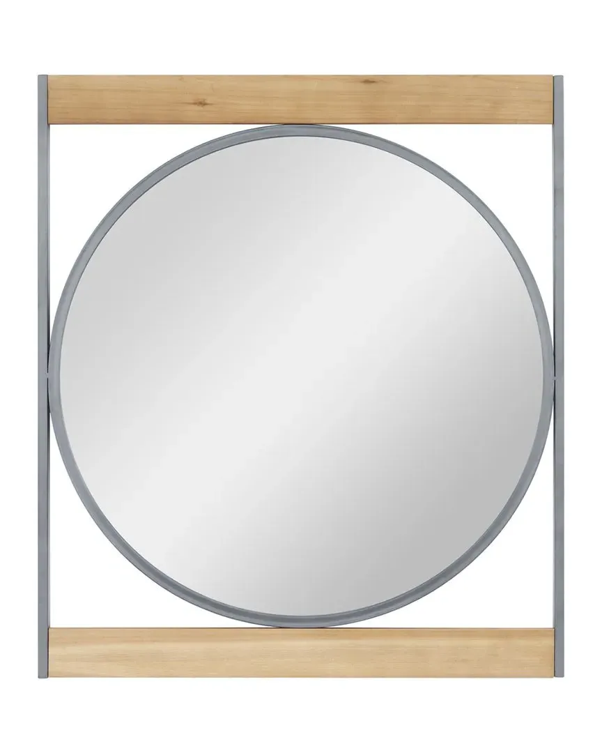 The Novogratz Wall Mirror with Wood Accents - Brown, Iron