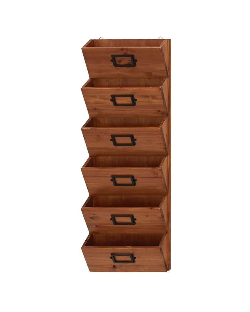 Wall Letter Holder - Brown, Iron image