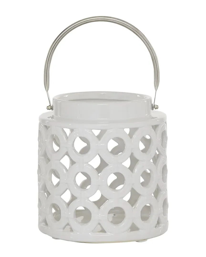 White Ceramic Candle Holder Lantern image