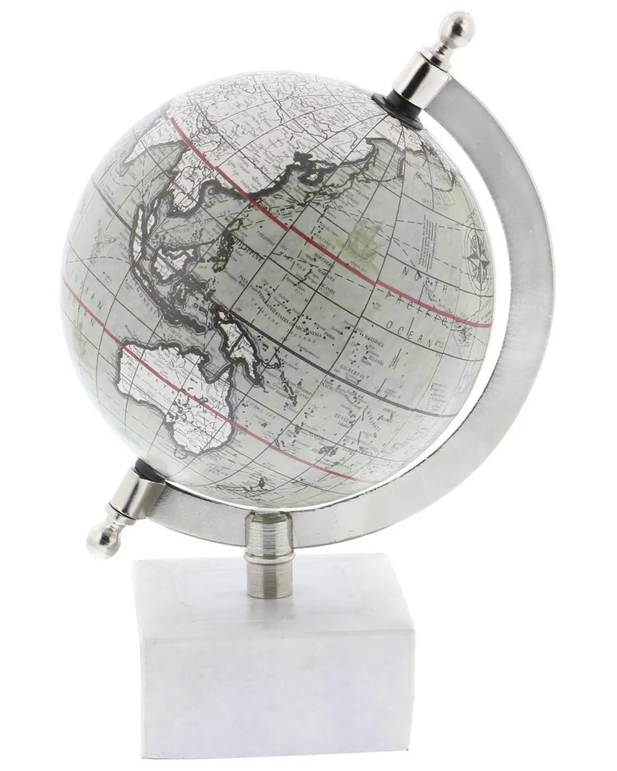 White Marble Globe with Marble Base image