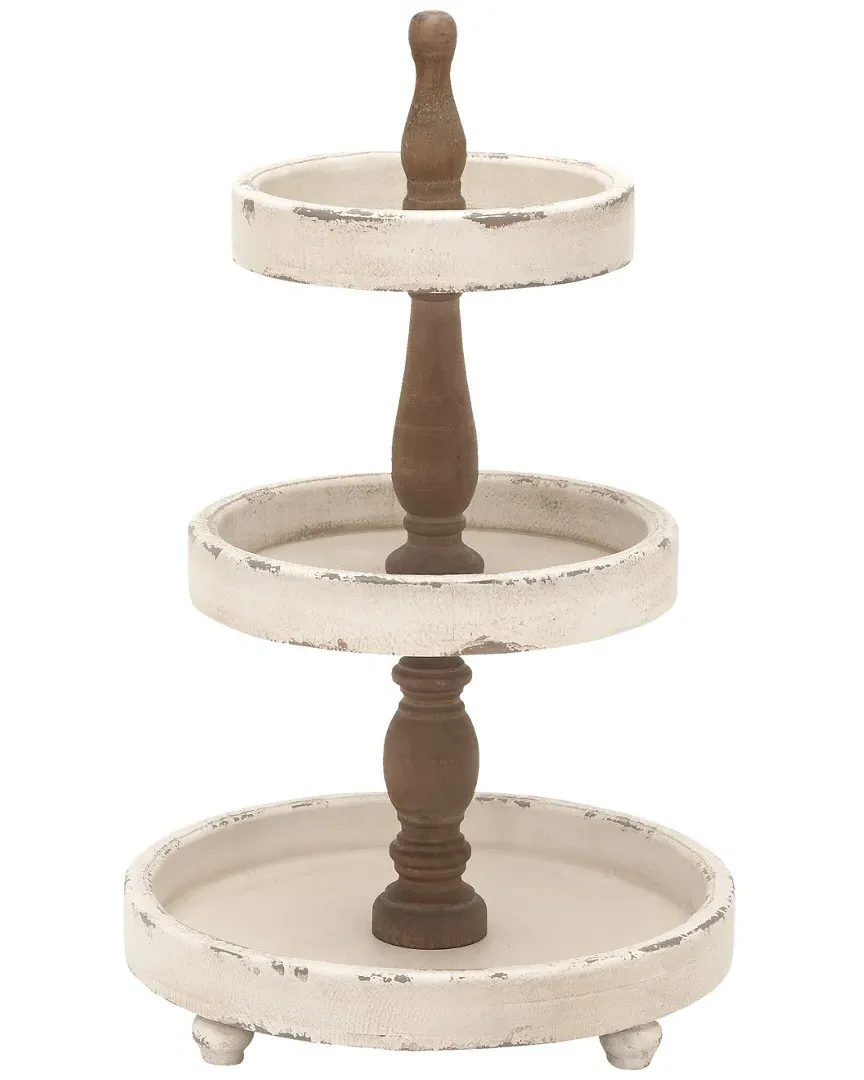 Wood 3-Tier Tray - Off-White, Oak image