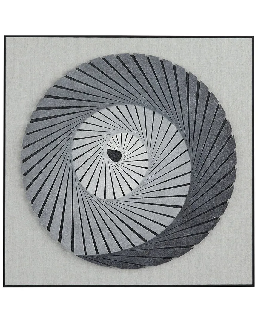 Wood 3D Spiral Shadow Box Wall Art - Grey
