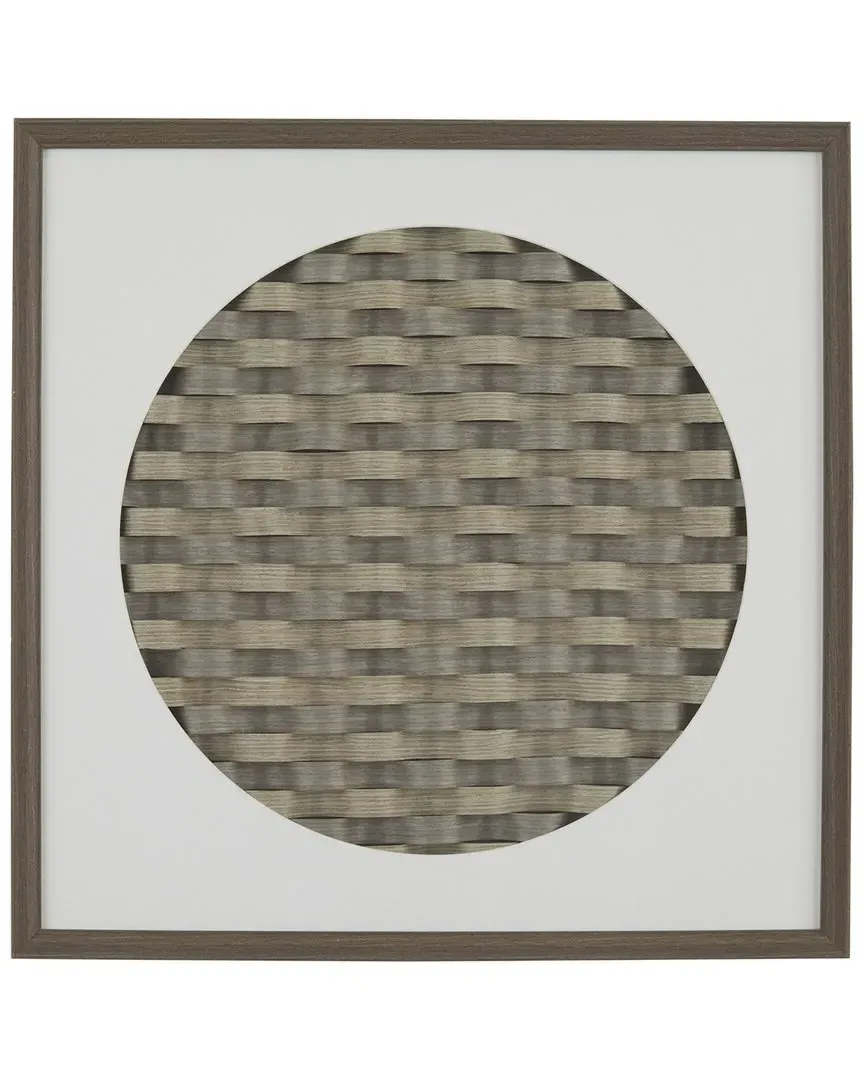 Wood 3D Weaved Shadow Box Wall Art - Dark Brown image