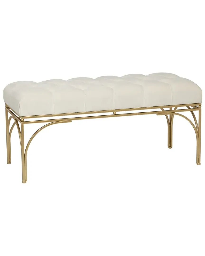 Wood Bench - White, Iron