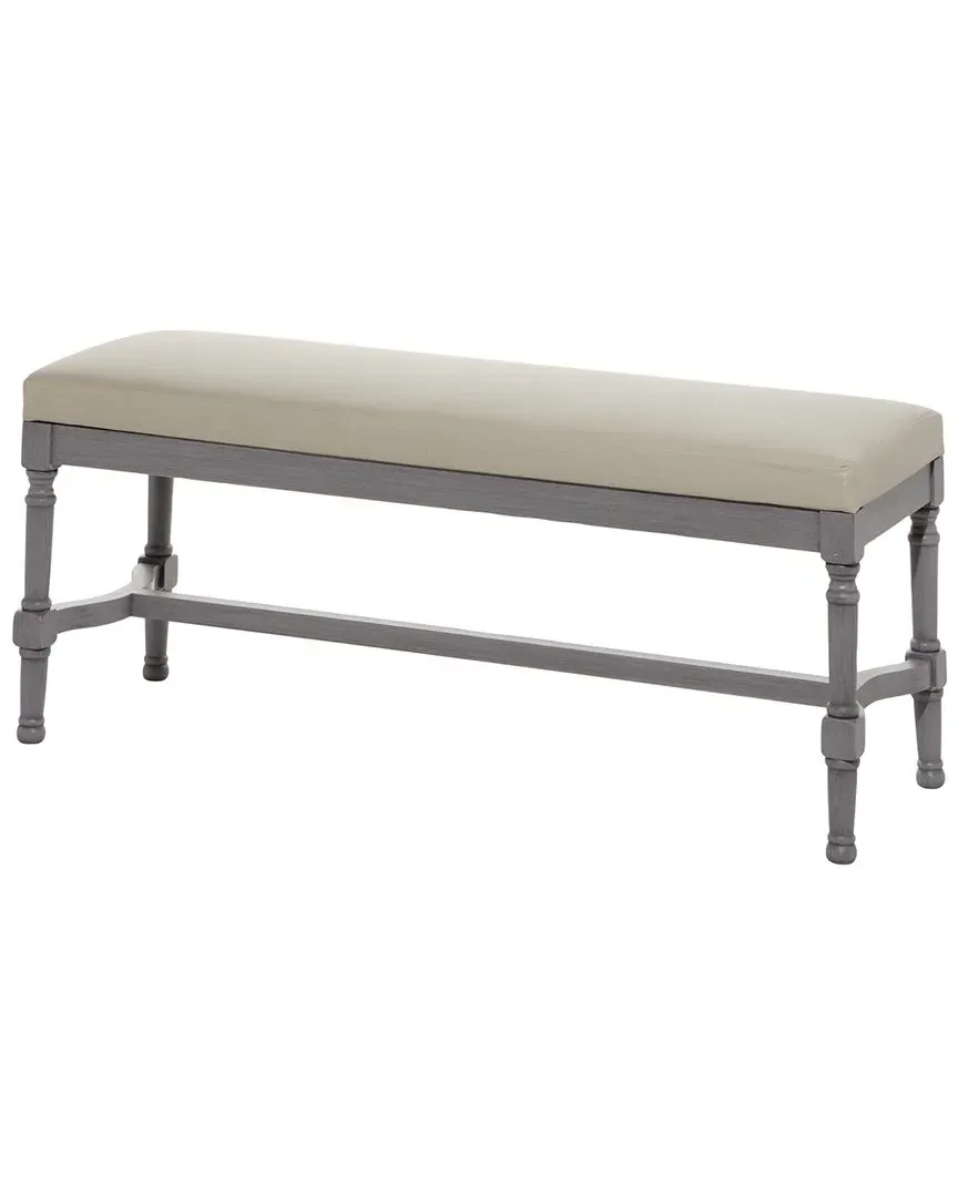 Wood Bench with Cushion - Gray image