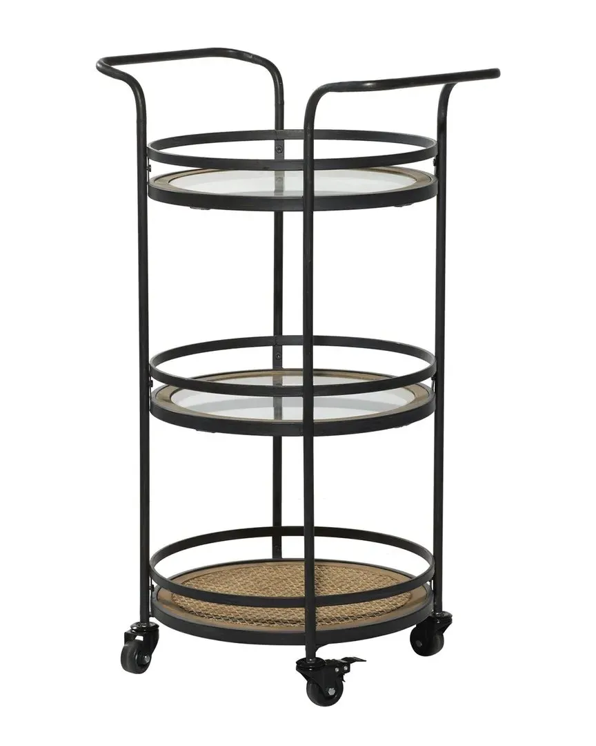 Wood Industrial Bar Cart - Brown image