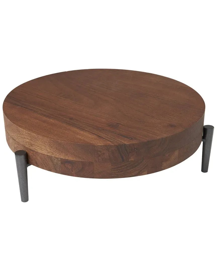 Wood Tray with Metal Legs - Brown image