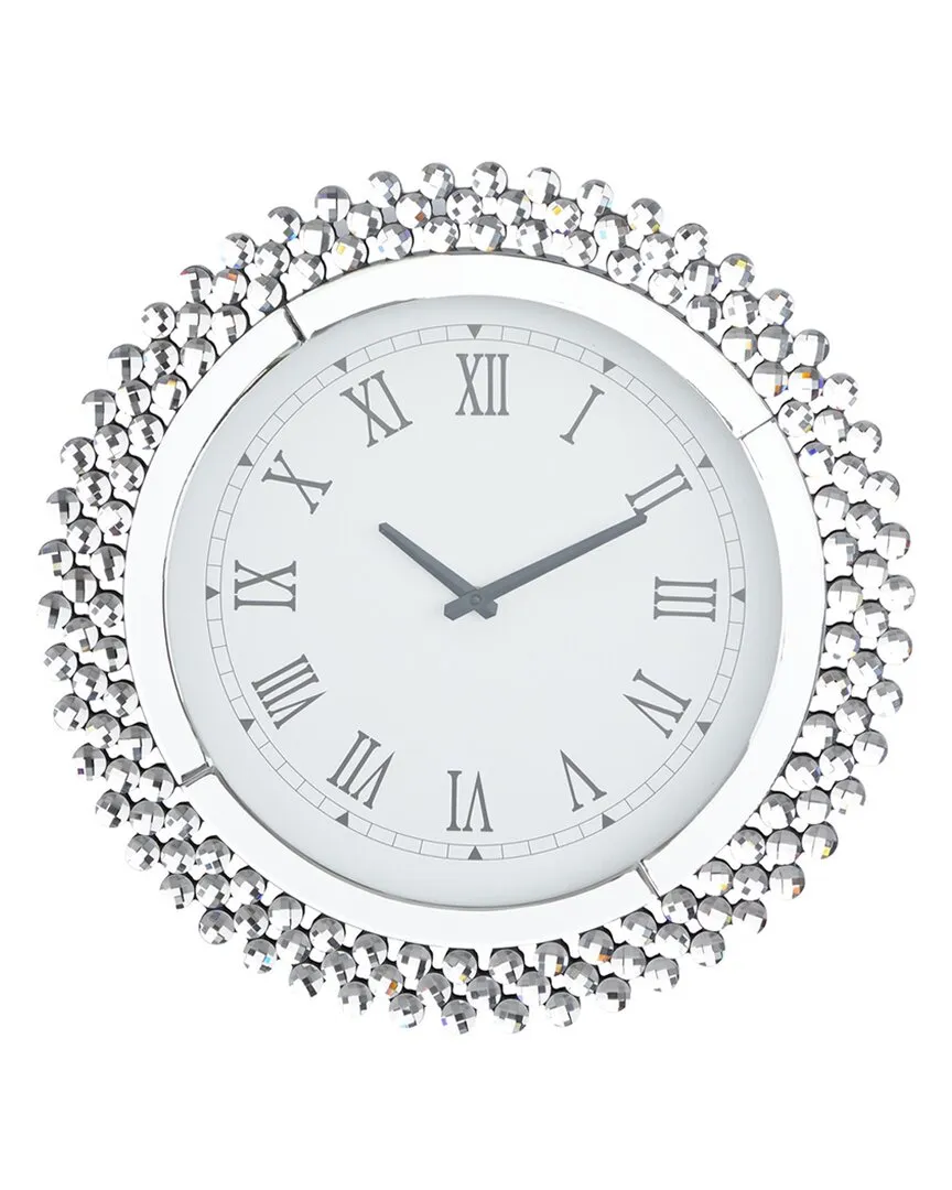 Wood Wall Clock - Silver