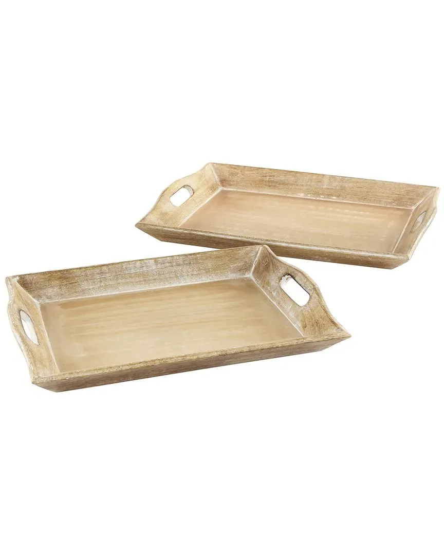 Wooden Tray Set - Brown, Mango Wood