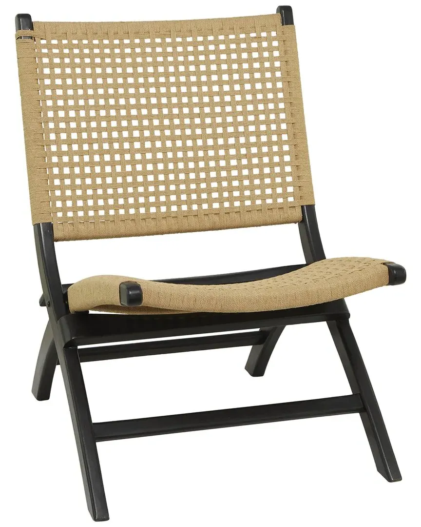 Woven Folding Chair - Black, Mahogany Wood image