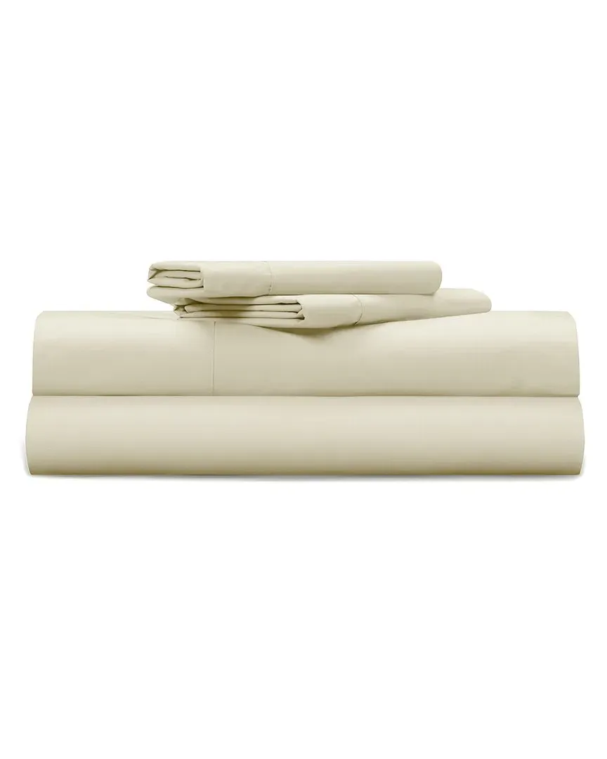 Cool & Crisp Cotton Percale 4-Piece Sheet Set - Beige