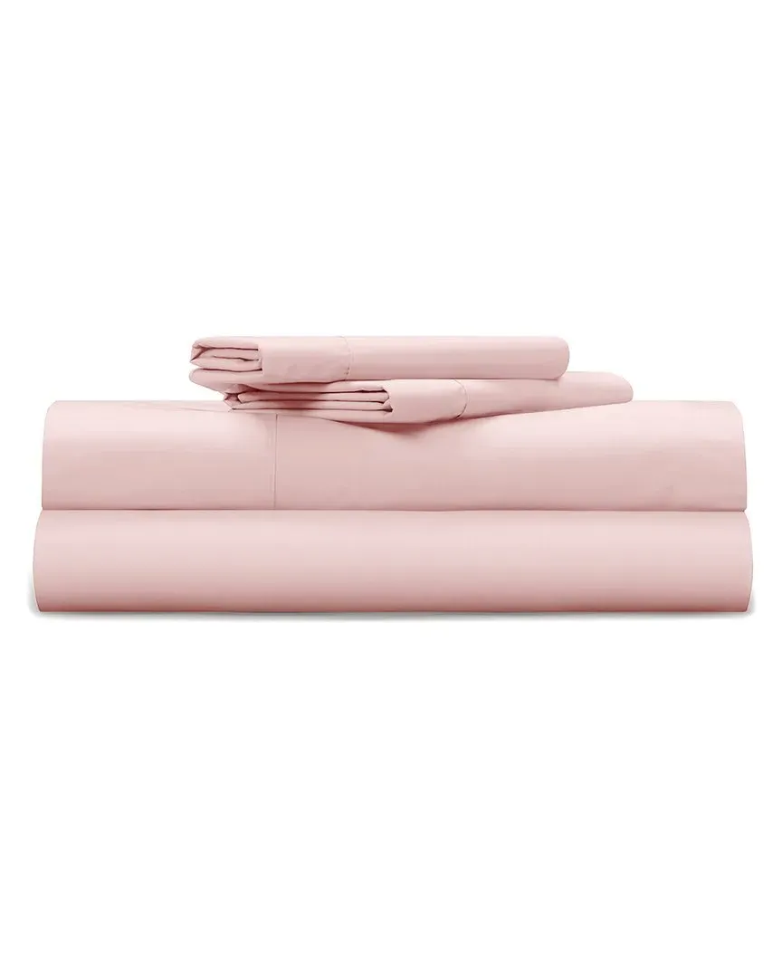 Cool & Crisp Cotton Percale 4-Piece Sheet Set - Pink