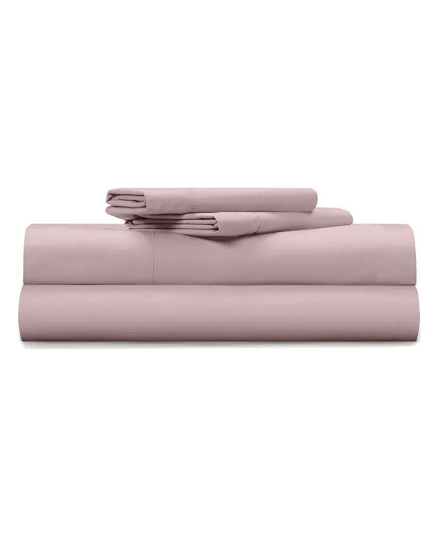 Cool & Crisp Cotton Percale 4-Piece Sheet Set - Pink