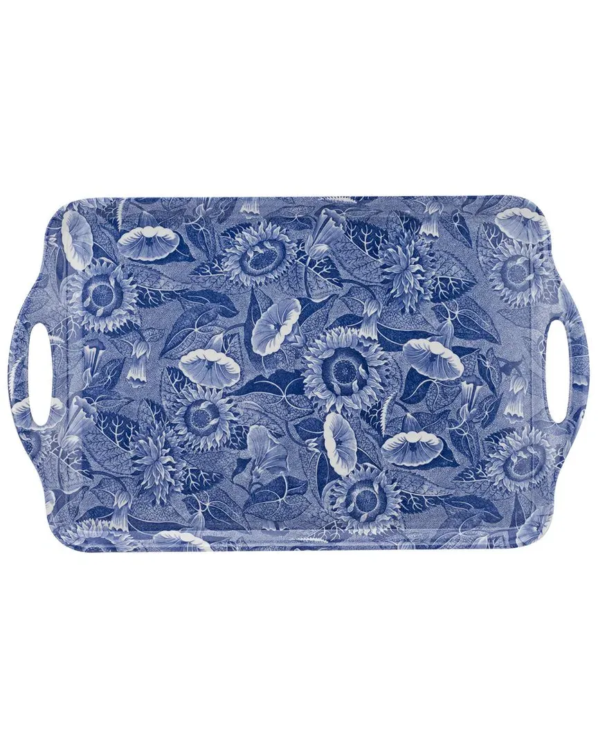 Blue Room Sunflower Large Handled Tray - Blue, Melamine image