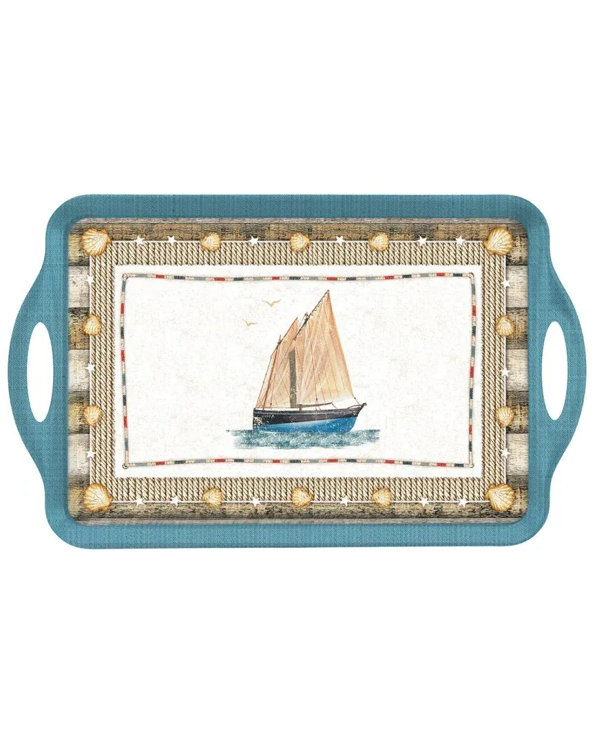 Coastal Breeze Large Handled Tray - Multi, Melamine image